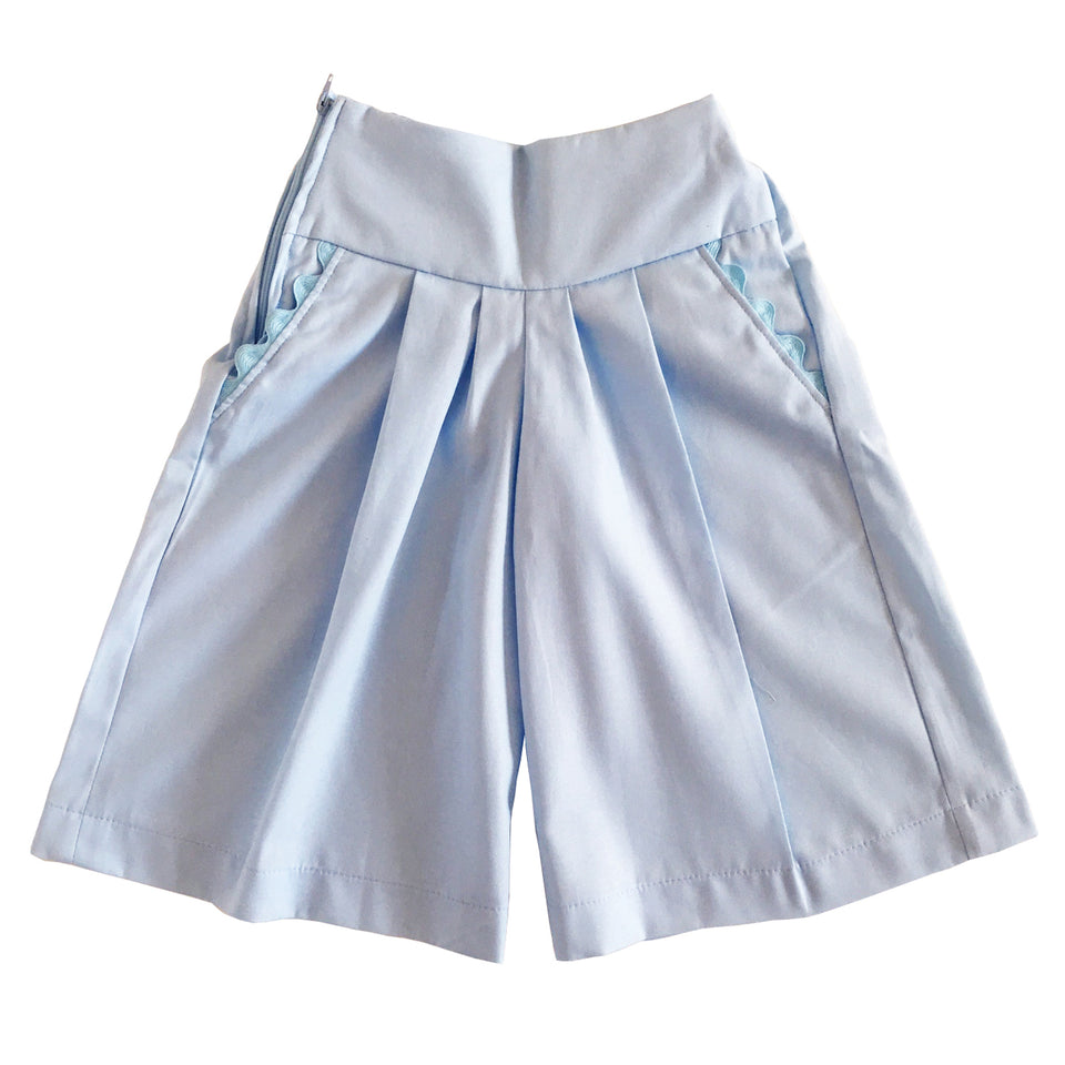 Eleanor Culottes (Blue Pique)