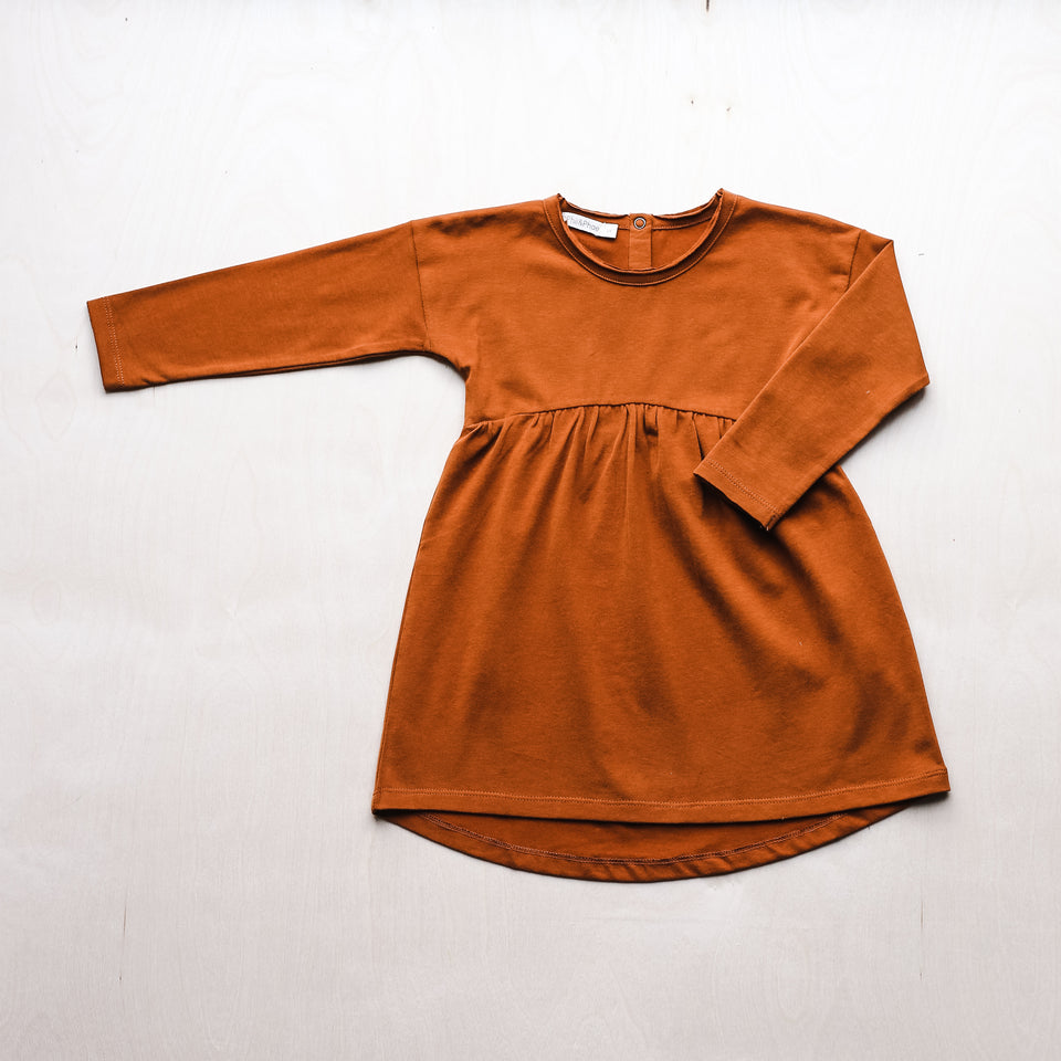 Drop-Shoulder Dress (Burnt Orange)