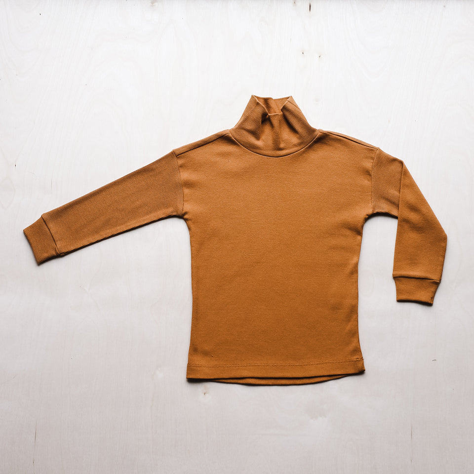 Rib Turtleneck Tee  (Gold Ochre)