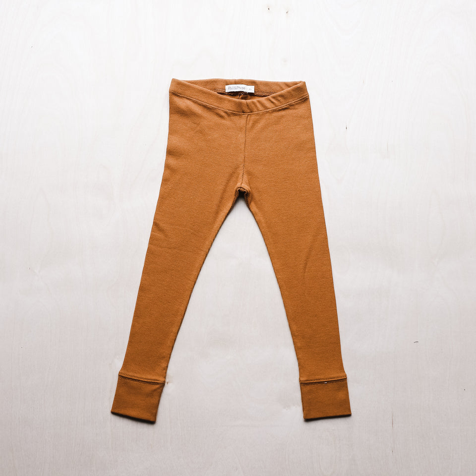 Rib Leggings (Gold Ochre)