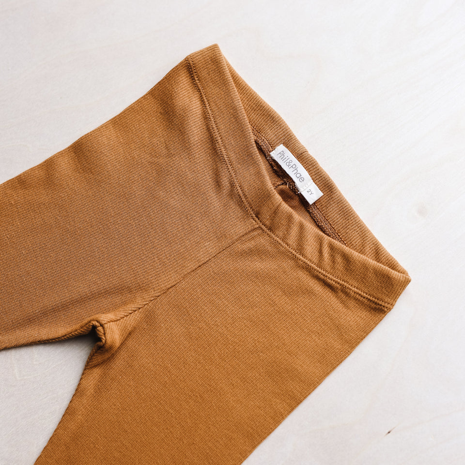 Rib Leggings (Gold Ochre)