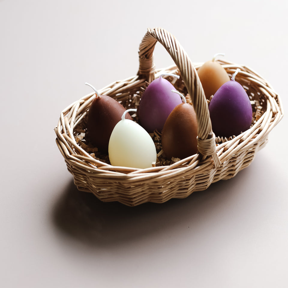Beeswax Egg Candles (Set of 6)