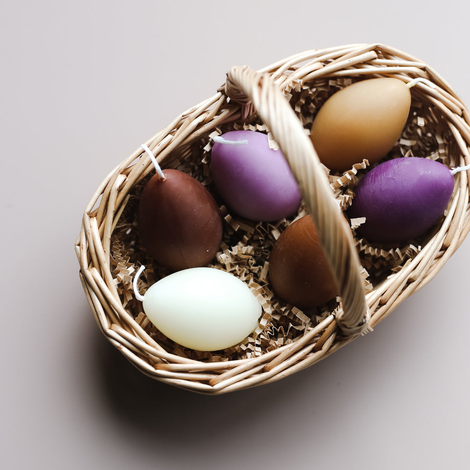 Beeswax Egg Candles (Set of 6)