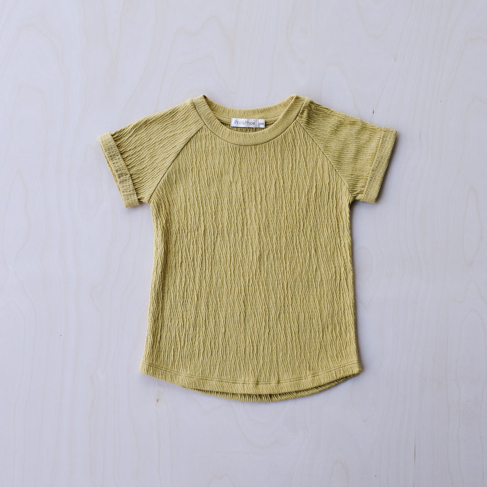 Textured Raglan Top (Dusty Yellow)