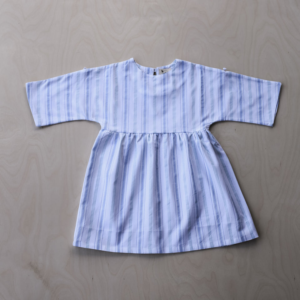 Agatha Dress (Blue & Turquoise Stripes)