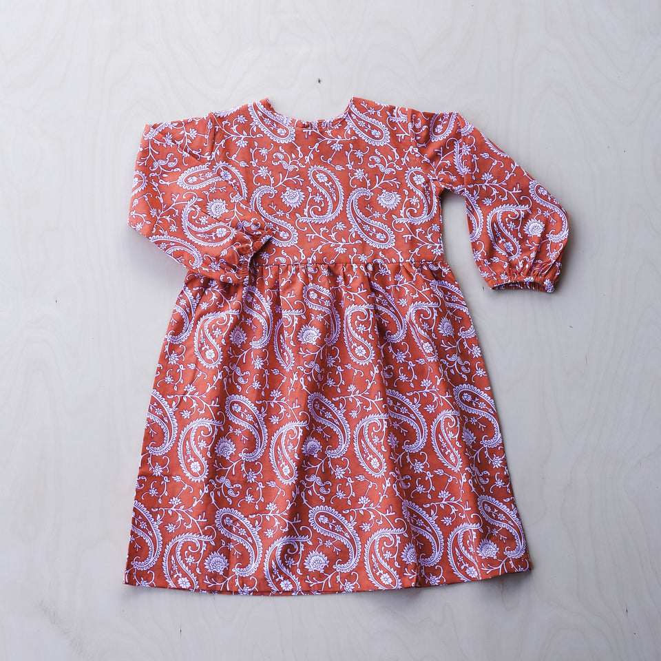 Bella Dress (Orange Flower)