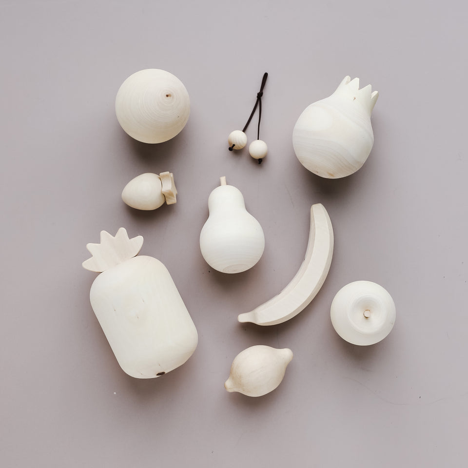 Wooden Fruit Set Natural