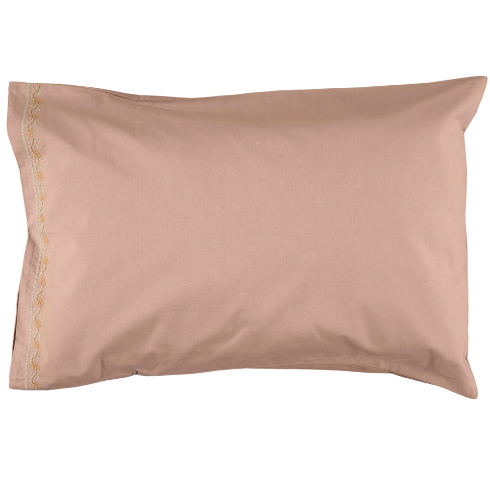 Pillow Case (Light Mink Leaf Embroidery)