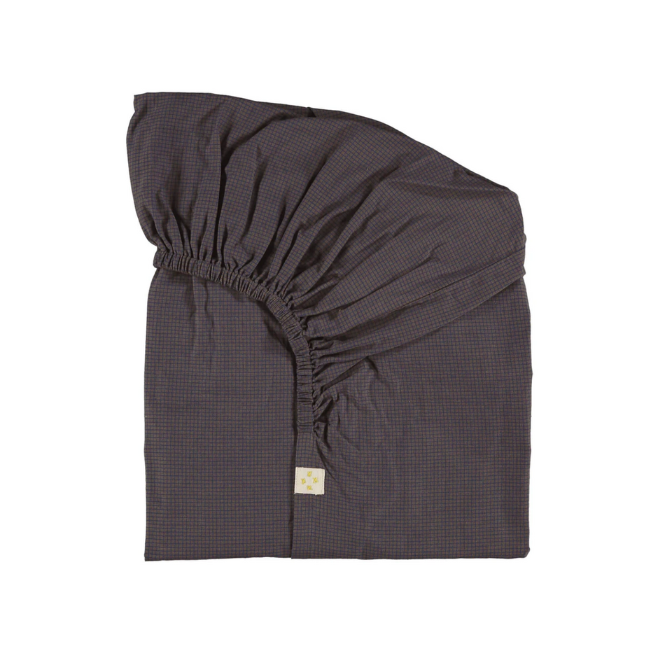 Fitted Sheet (Mocha/Blue Check)