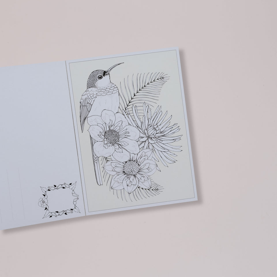Birdtopia: 12 Color-In Postcards