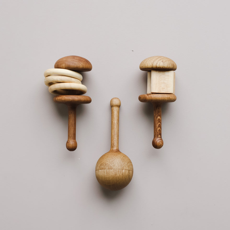 Forest Sounds Wooden Rattles (Set of 3)