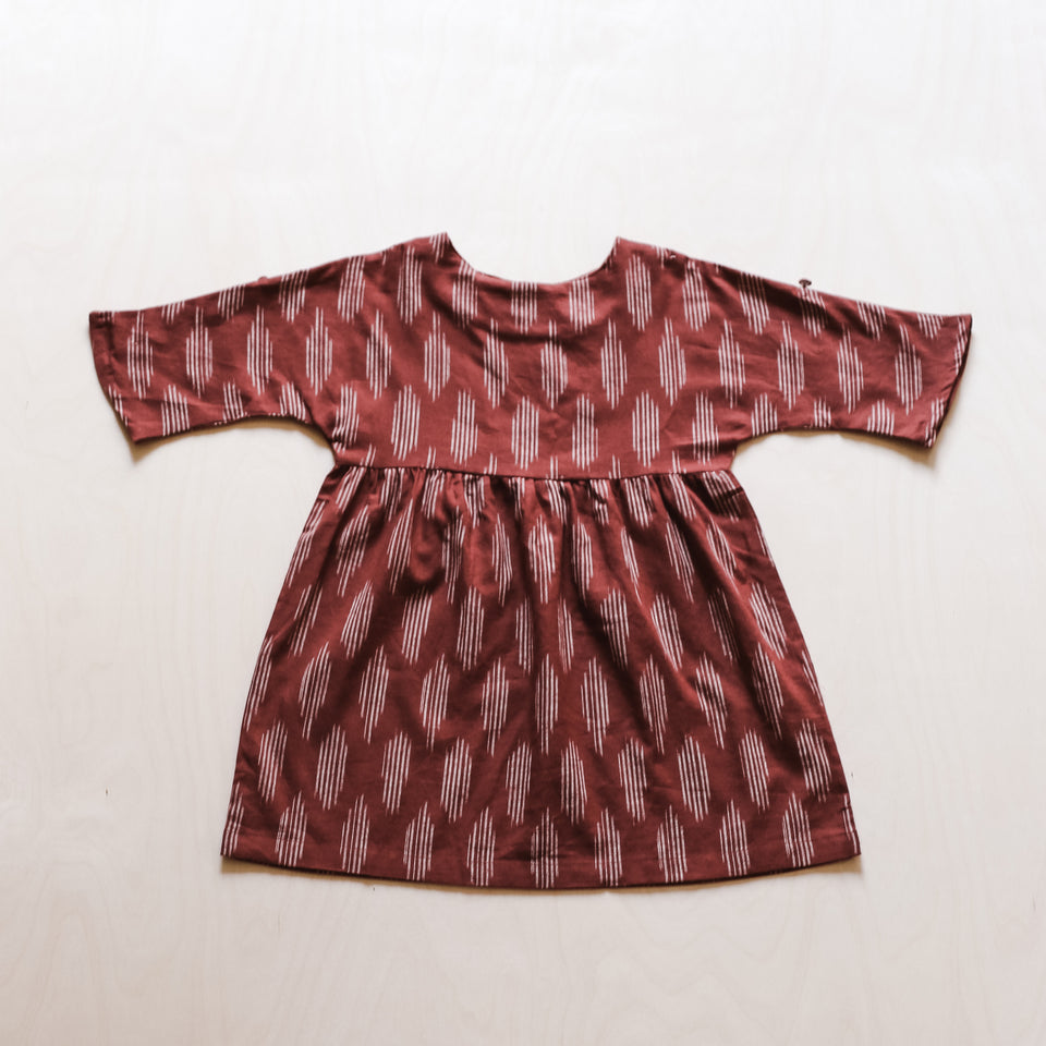 Agatha Dress (Terracotta Ikat)