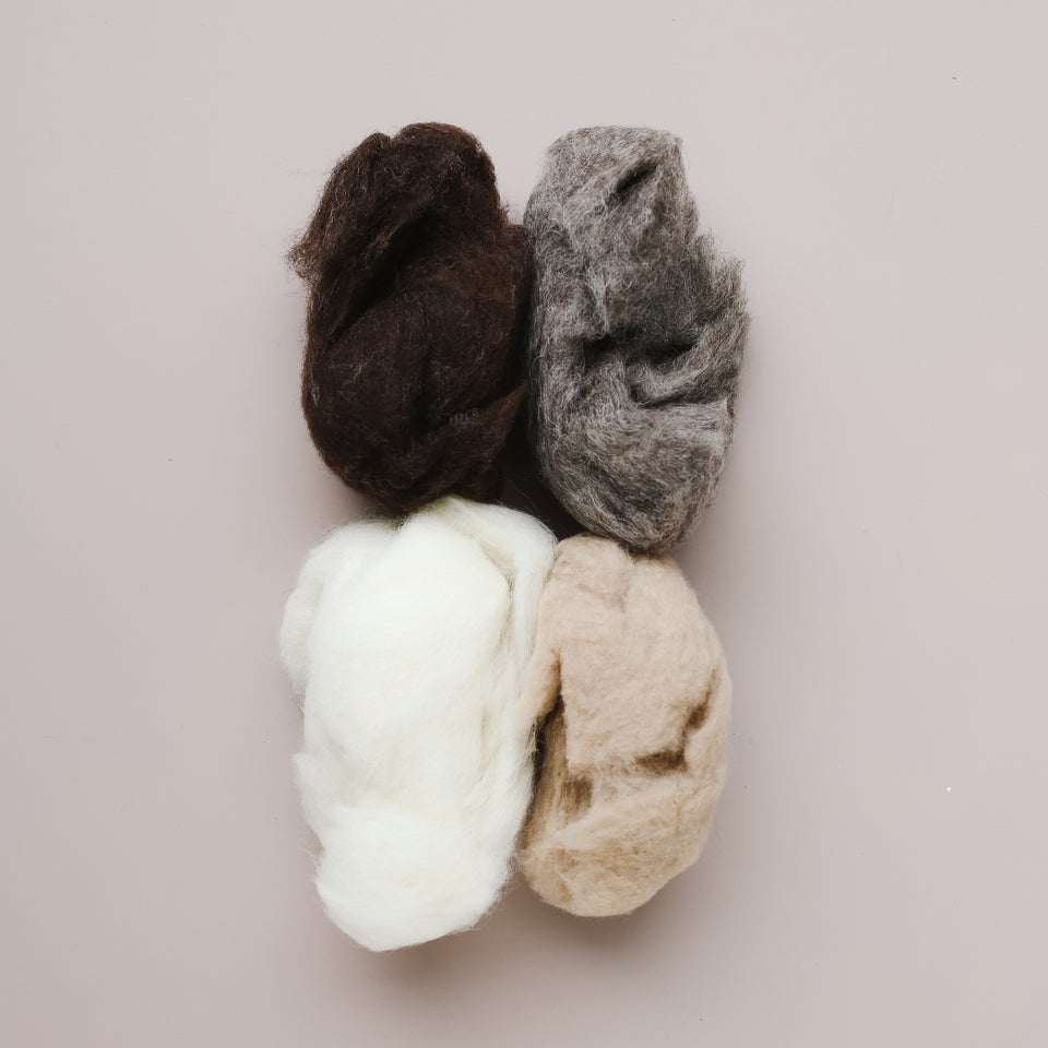 Plant Dyed Wool for Needle Felting (Earth Tones)
