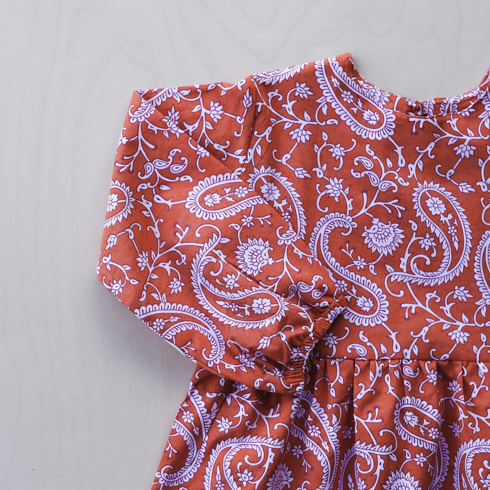 Bella Dress (Orange Flower)
