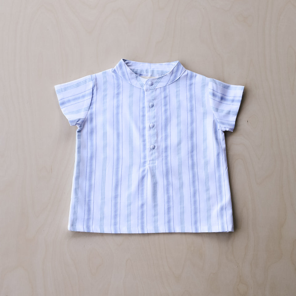Mikkel Shirt (Blue & Turquoise Stripe)