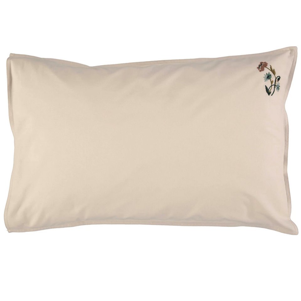 Pillow Case (Stone Poppy Embroidery)