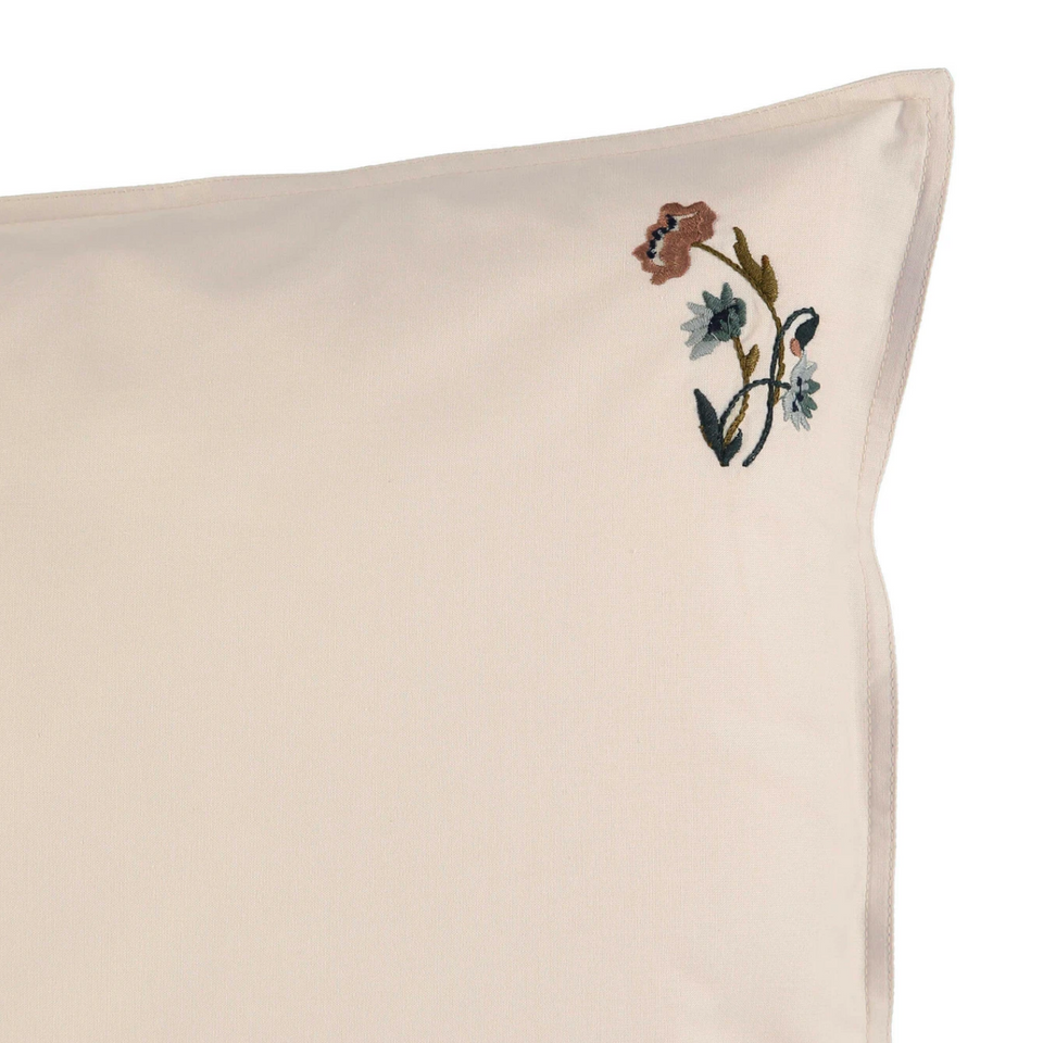 Pillow Case (Stone Poppy Embroidery)
